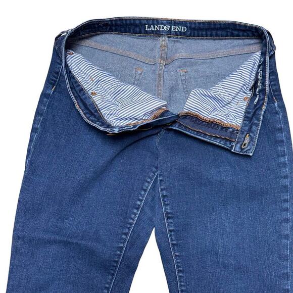 Lands’ End Mid Rise Crop Jeans - Size 12 Blue Denim Gently Used - Picture 3 of 5